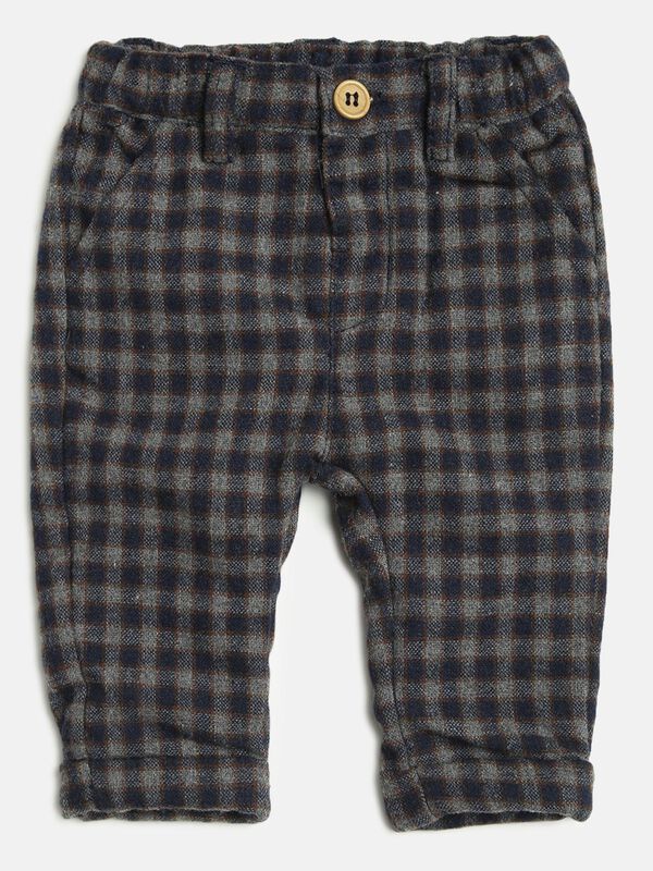 Flannel Long Trousers With Suspenders-Check Pattern image number 2